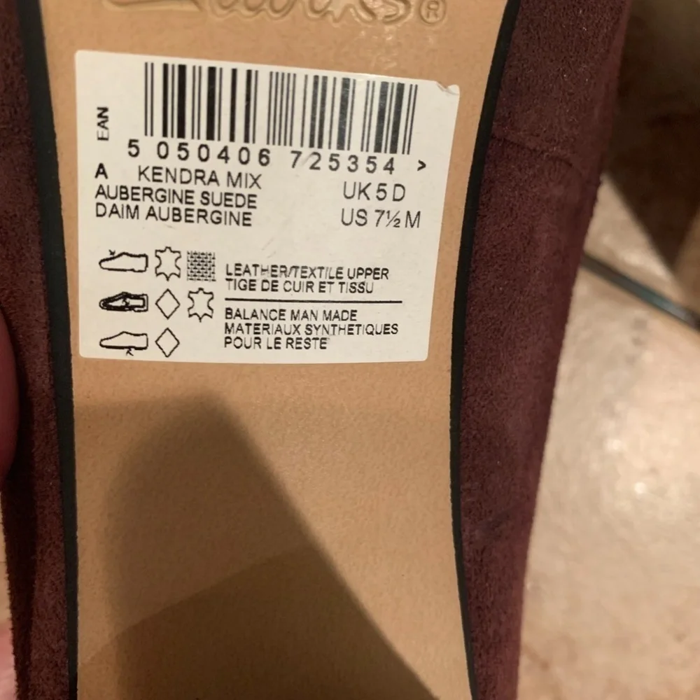 Clark Narrative Kendra Mix Suede Bootie in Aubergine size 7.5